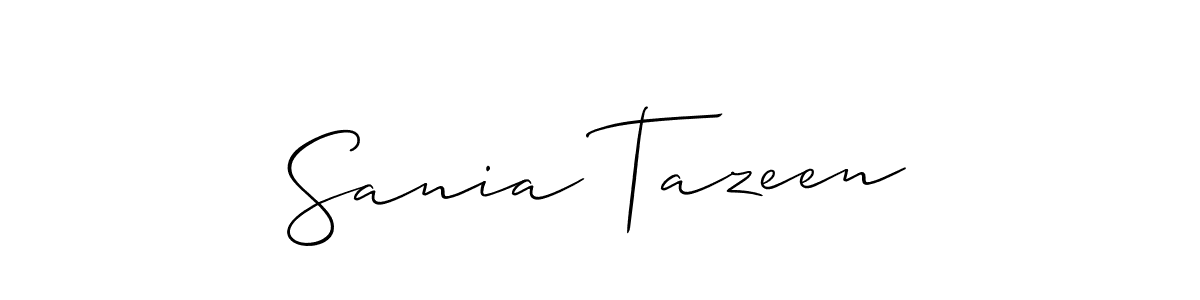 Use a signature maker to create a handwritten signature online. With this signature software, you can design (Allison_Script) your own signature for name Sania Tazeen. Sania Tazeen signature style 2 images and pictures png