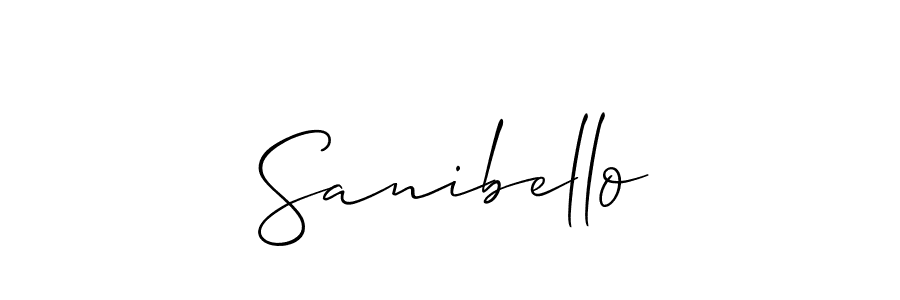 Also we have Sanibello name is the best signature style. Create professional handwritten signature collection using Allison_Script autograph style. Sanibello signature style 2 images and pictures png