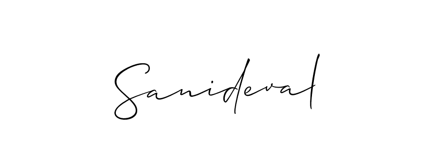 if you are searching for the best signature style for your name Sanideval. so please give up your signature search. here we have designed multiple signature styles  using Allison_Script. Sanideval signature style 2 images and pictures png