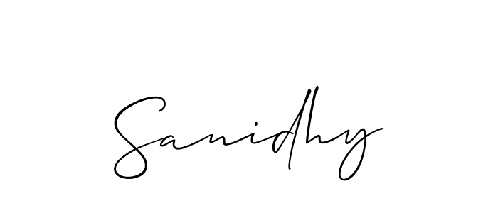 How to make Sanidhy signature? Allison_Script is a professional autograph style. Create handwritten signature for Sanidhy name. Sanidhy signature style 2 images and pictures png