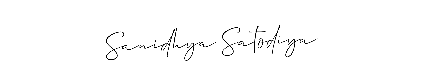 Design your own signature with our free online signature maker. With this signature software, you can create a handwritten (Allison_Script) signature for name Sanidhya Satodiya. Sanidhya Satodiya signature style 2 images and pictures png