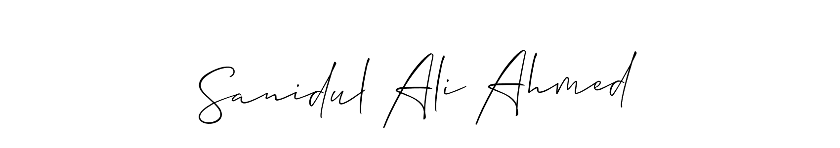 How to make Sanidul Ali Ahmed name signature. Use Allison_Script style for creating short signs online. This is the latest handwritten sign. Sanidul Ali Ahmed signature style 2 images and pictures png