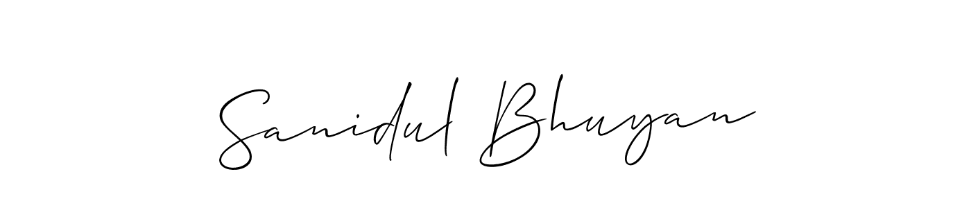 Design your own signature with our free online signature maker. With this signature software, you can create a handwritten (Allison_Script) signature for name Sanidul Bhuyan. Sanidul Bhuyan signature style 2 images and pictures png