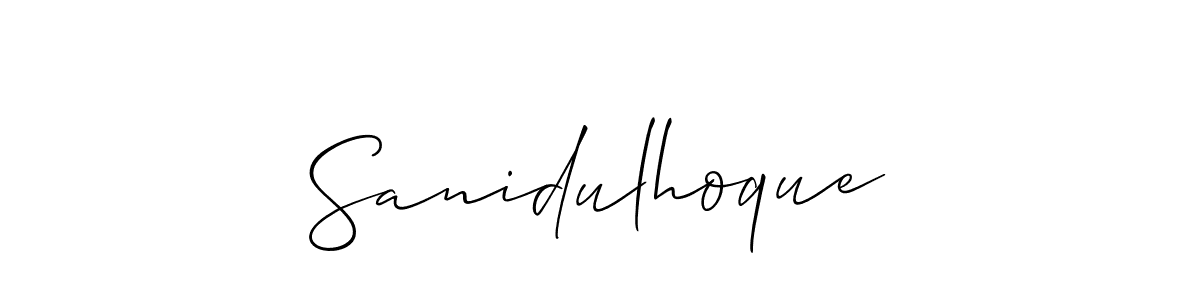 if you are searching for the best signature style for your name Sanidulhoque. so please give up your signature search. here we have designed multiple signature styles  using Allison_Script. Sanidulhoque signature style 2 images and pictures png