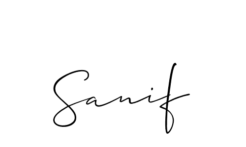 Also You can easily find your signature by using the search form. We will create Sanif name handwritten signature images for you free of cost using Allison_Script sign style. Sanif signature style 2 images and pictures png