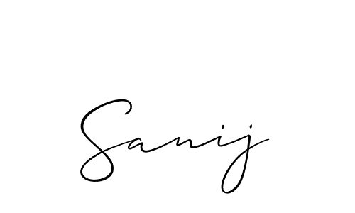 Create a beautiful signature design for name Sanij. With this signature (Allison_Script) fonts, you can make a handwritten signature for free. Sanij signature style 2 images and pictures png