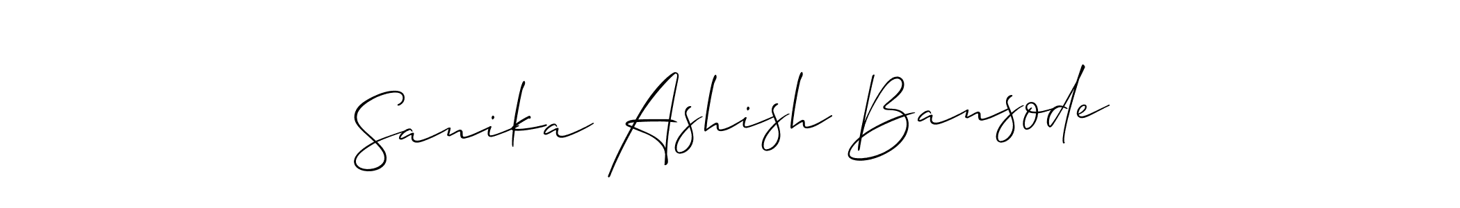 This is the best signature style for the Sanika Ashish Bansode name. Also you like these signature font (Allison_Script). Mix name signature. Sanika Ashish Bansode signature style 2 images and pictures png