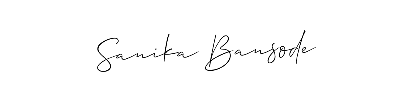 Allison_Script is a professional signature style that is perfect for those who want to add a touch of class to their signature. It is also a great choice for those who want to make their signature more unique. Get Sanika Bansode name to fancy signature for free. Sanika Bansode signature style 2 images and pictures png