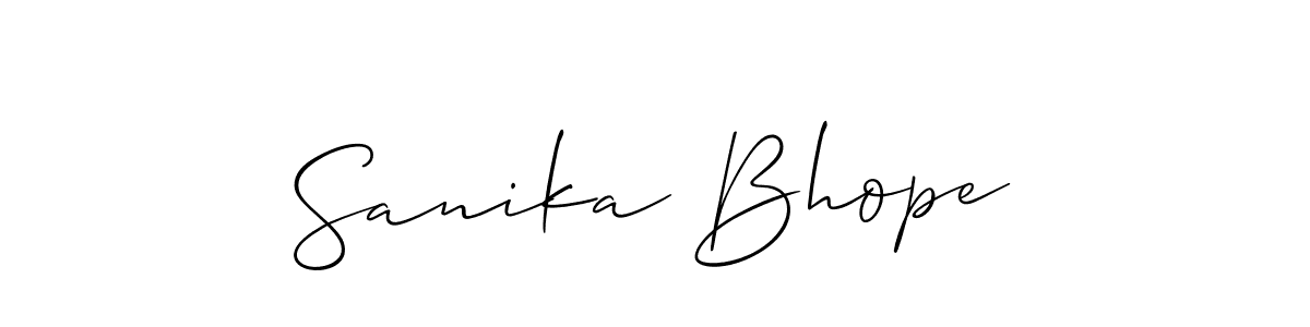 if you are searching for the best signature style for your name Sanika Bhope. so please give up your signature search. here we have designed multiple signature styles  using Allison_Script. Sanika Bhope signature style 2 images and pictures png
