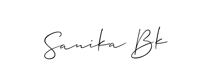 Also You can easily find your signature by using the search form. We will create Sanika Bk name handwritten signature images for you free of cost using Allison_Script sign style. Sanika Bk signature style 2 images and pictures png