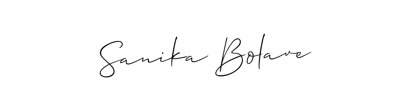 Sanika Bolave stylish signature style. Best Handwritten Sign (Allison_Script) for my name. Handwritten Signature Collection Ideas for my name Sanika Bolave. Sanika Bolave signature style 2 images and pictures png