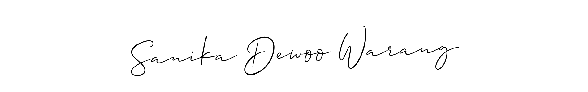 Make a beautiful signature design for name Sanika Dewoo Warang. With this signature (Allison_Script) style, you can create a handwritten signature for free. Sanika Dewoo Warang signature style 2 images and pictures png