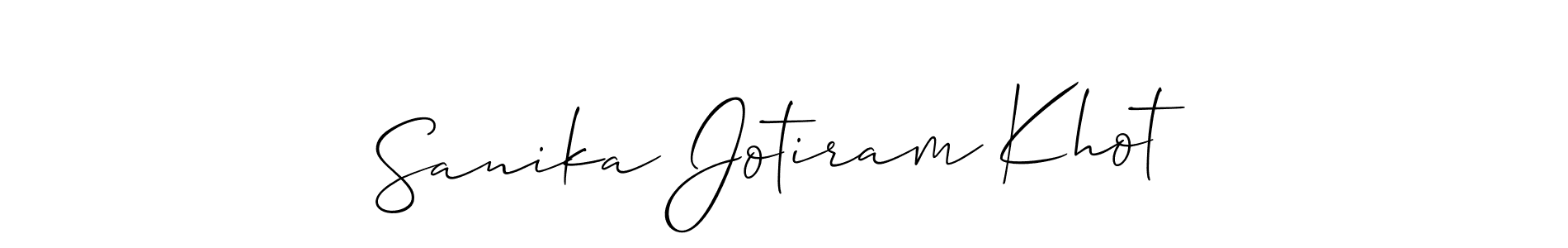 How to make Sanika Jotiram Khot name signature. Use Allison_Script style for creating short signs online. This is the latest handwritten sign. Sanika Jotiram Khot signature style 2 images and pictures png