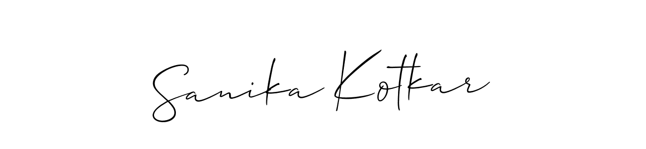 Create a beautiful signature design for name Sanika Kotkar. With this signature (Allison_Script) fonts, you can make a handwritten signature for free. Sanika Kotkar signature style 2 images and pictures png