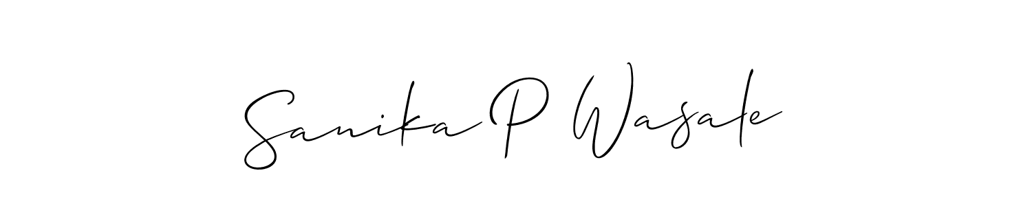 Also You can easily find your signature by using the search form. We will create Sanika P Wasale name handwritten signature images for you free of cost using Allison_Script sign style. Sanika P Wasale signature style 2 images and pictures png
