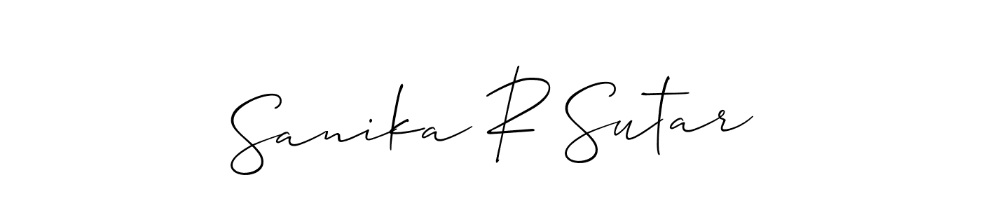 Use a signature maker to create a handwritten signature online. With this signature software, you can design (Allison_Script) your own signature for name Sanika R Sutar. Sanika R Sutar signature style 2 images and pictures png