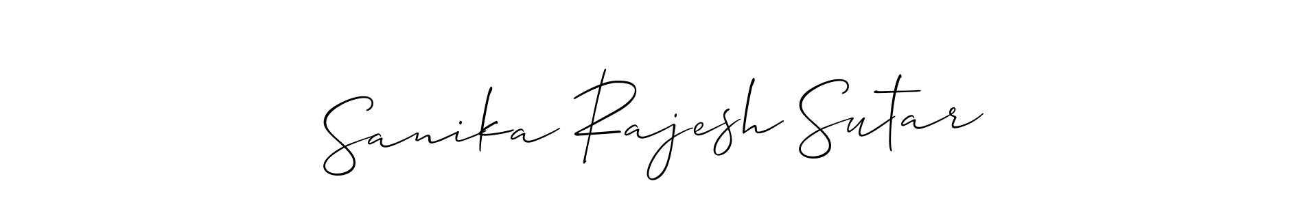 Use a signature maker to create a handwritten signature online. With this signature software, you can design (Allison_Script) your own signature for name Sanika Rajesh Sutar. Sanika Rajesh Sutar signature style 2 images and pictures png