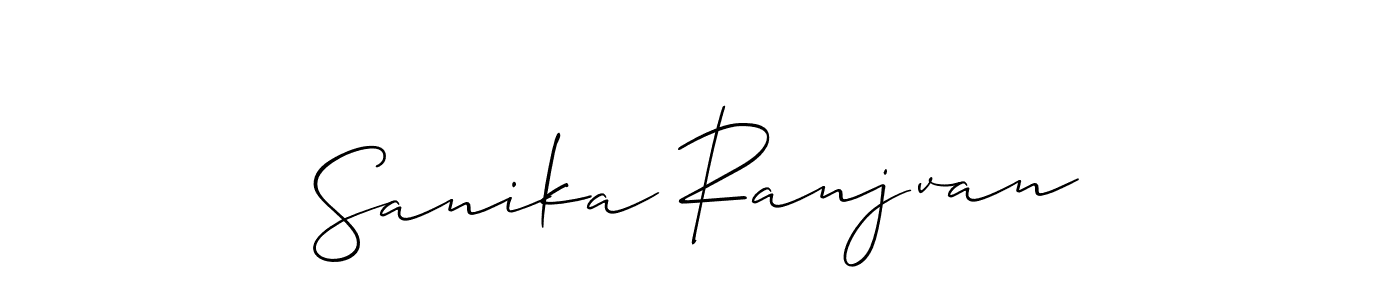 It looks lik you need a new signature style for name Sanika Ranjvan. Design unique handwritten (Allison_Script) signature with our free signature maker in just a few clicks. Sanika Ranjvan signature style 2 images and pictures png