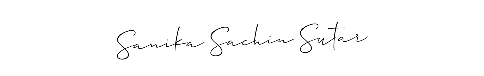 How to Draw Sanika Sachin Sutar signature style? Allison_Script is a latest design signature styles for name Sanika Sachin Sutar. Sanika Sachin Sutar signature style 2 images and pictures png