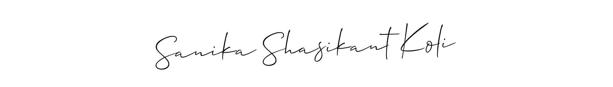 Make a beautiful signature design for name Sanika Shasikant Koli. With this signature (Allison_Script) style, you can create a handwritten signature for free. Sanika Shasikant Koli signature style 2 images and pictures png