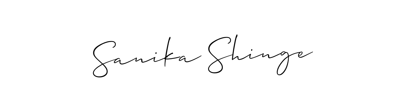 Use a signature maker to create a handwritten signature online. With this signature software, you can design (Allison_Script) your own signature for name Sanika Shinge. Sanika Shinge signature style 2 images and pictures png