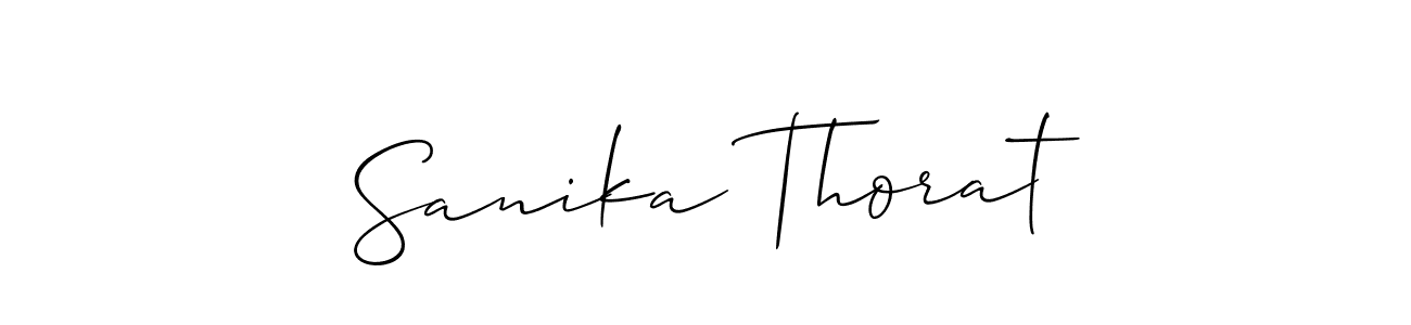How to make Sanika Thorat name signature. Use Allison_Script style for creating short signs online. This is the latest handwritten sign. Sanika Thorat signature style 2 images and pictures png