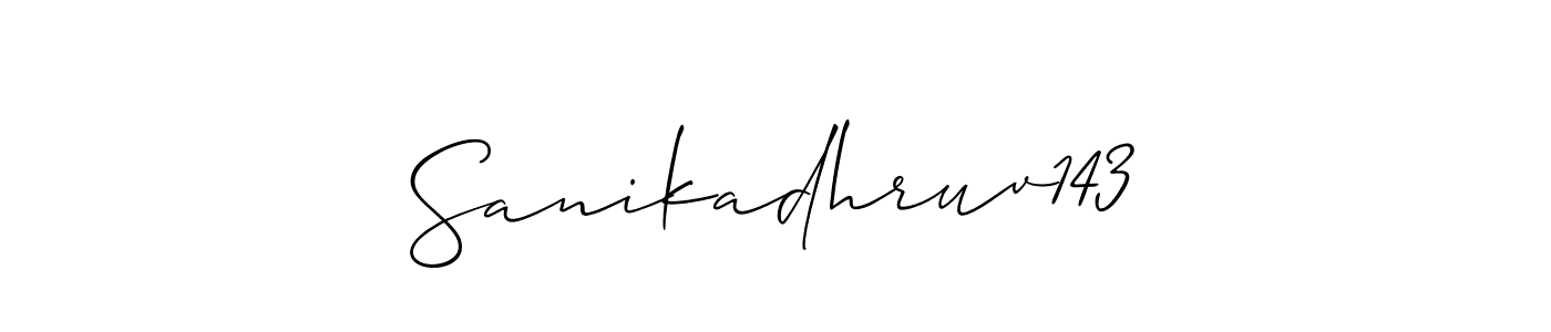 How to make Sanikadhruv143 signature? Allison_Script is a professional autograph style. Create handwritten signature for Sanikadhruv143 name. Sanikadhruv143 signature style 2 images and pictures png