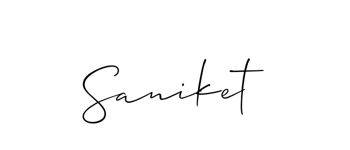How to Draw Saniket signature style? Allison_Script is a latest design signature styles for name Saniket. Saniket signature style 2 images and pictures png