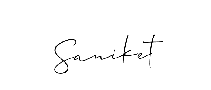 Similarly Allison_Script is the best handwritten signature design. Signature creator online .You can use it as an online autograph creator for name Saniket. Saniket signature style 2 images and pictures png