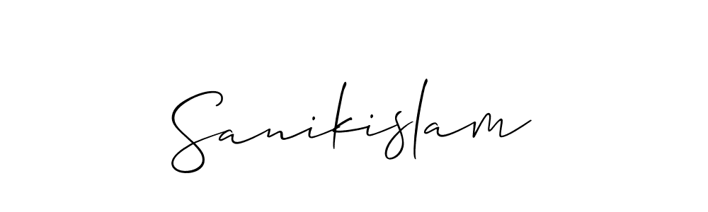 How to make Sanikislam signature? Allison_Script is a professional autograph style. Create handwritten signature for Sanikislam name. Sanikislam signature style 2 images and pictures png