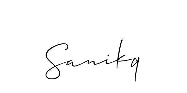 if you are searching for the best signature style for your name Sanikq. so please give up your signature search. here we have designed multiple signature styles  using Allison_Script. Sanikq signature style 2 images and pictures png