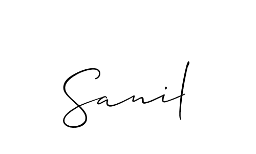 Design your own signature with our free online signature maker. With this signature software, you can create a handwritten (Allison_Script) signature for name Sanil. Sanil signature style 2 images and pictures png