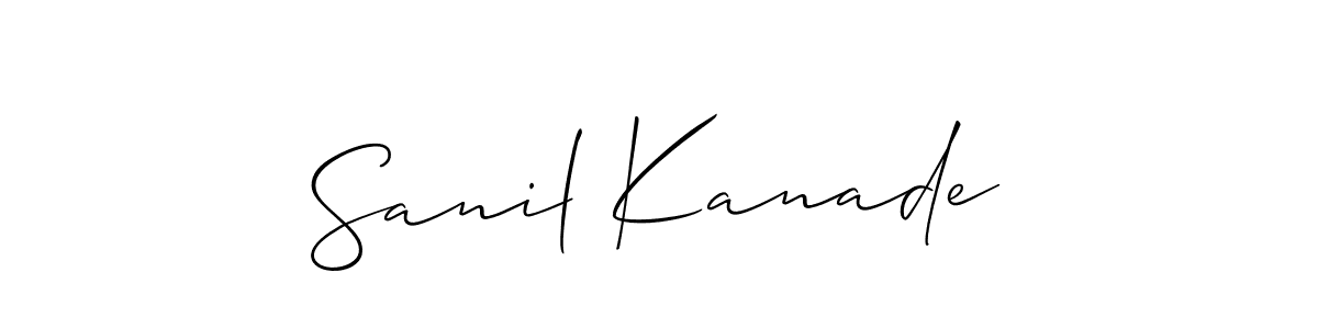 Create a beautiful signature design for name Sanil Kanade. With this signature (Allison_Script) fonts, you can make a handwritten signature for free. Sanil Kanade signature style 2 images and pictures png