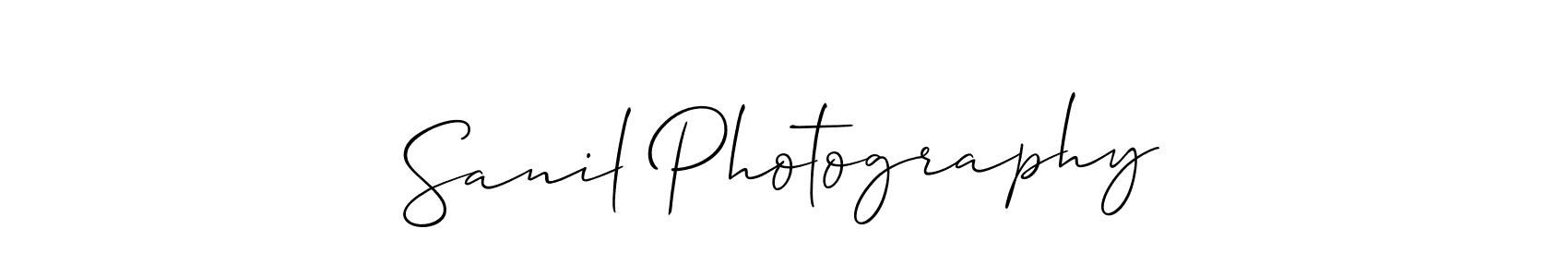 You should practise on your own different ways (Allison_Script) to write your name (Sanil Photography) in signature. don't let someone else do it for you. Sanil Photography signature style 2 images and pictures png