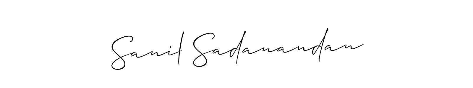 The best way (Allison_Script) to make a short signature is to pick only two or three words in your name. The name Sanil Sadanandan include a total of six letters. For converting this name. Sanil Sadanandan signature style 2 images and pictures png