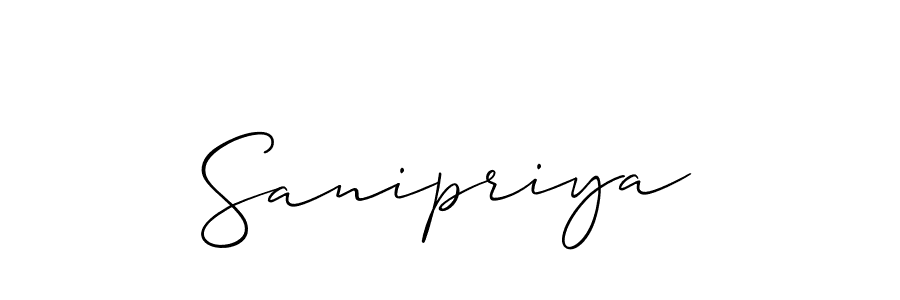 You should practise on your own different ways (Allison_Script) to write your name (Sanipriya) in signature. don't let someone else do it for you. Sanipriya signature style 2 images and pictures png