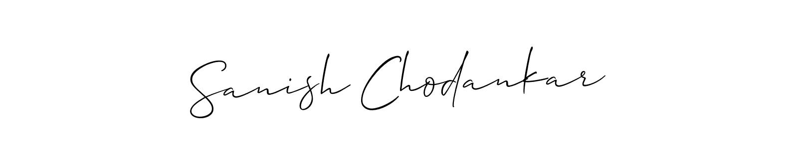 This is the best signature style for the Sanish Chodankar name. Also you like these signature font (Allison_Script). Mix name signature. Sanish Chodankar signature style 2 images and pictures png