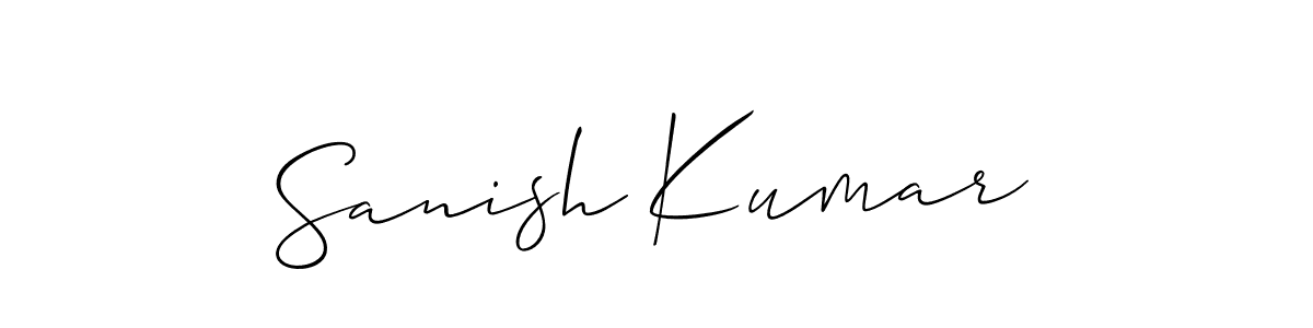 if you are searching for the best signature style for your name Sanish Kumar. so please give up your signature search. here we have designed multiple signature styles  using Allison_Script. Sanish Kumar signature style 2 images and pictures png