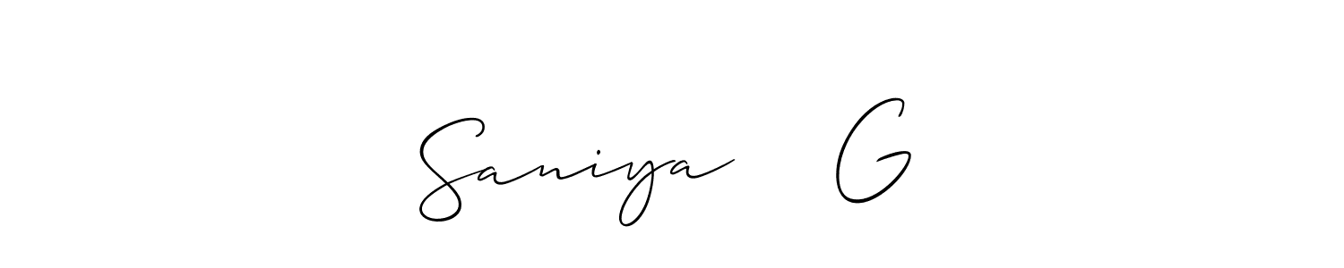 Best and Professional Signature Style for Saniya ❤️ G. Allison_Script Best Signature Style Collection. Saniya ❤️ G signature style 2 images and pictures png