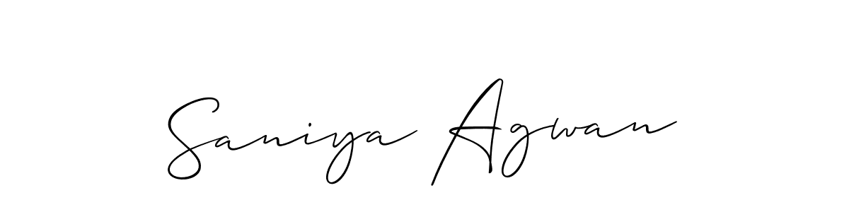 Also we have Saniya Agwan name is the best signature style. Create professional handwritten signature collection using Allison_Script autograph style. Saniya Agwan signature style 2 images and pictures png