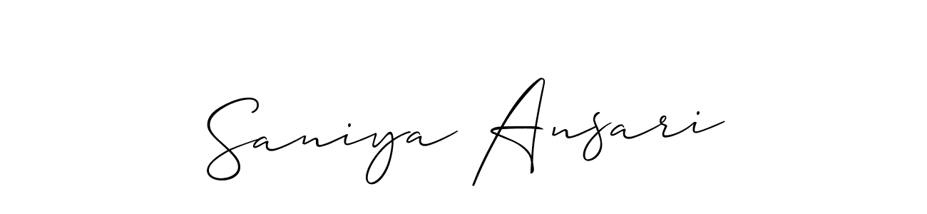 How to make Saniya Ansari name signature. Use Allison_Script style for creating short signs online. This is the latest handwritten sign. Saniya Ansari signature style 2 images and pictures png