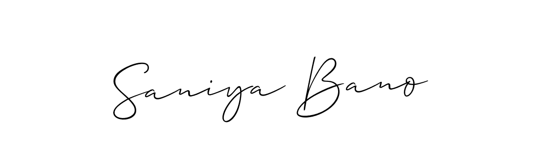 Similarly Allison_Script is the best handwritten signature design. Signature creator online .You can use it as an online autograph creator for name Saniya Bano. Saniya Bano signature style 2 images and pictures png