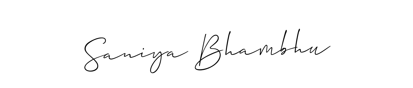 Once you've used our free online signature maker to create your best signature Allison_Script style, it's time to enjoy all of the benefits that Saniya Bhambhu name signing documents. Saniya Bhambhu signature style 2 images and pictures png