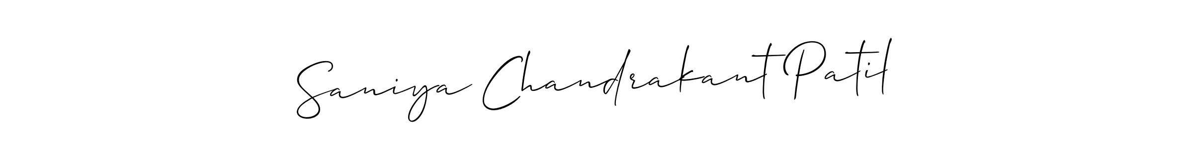 How to make Saniya Chandrakant Patil signature? Allison_Script is a professional autograph style. Create handwritten signature for Saniya Chandrakant Patil name. Saniya Chandrakant Patil signature style 2 images and pictures png