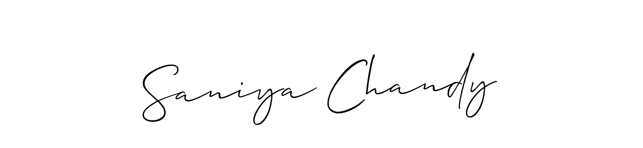 How to make Saniya Chandy name signature. Use Allison_Script style for creating short signs online. This is the latest handwritten sign. Saniya Chandy signature style 2 images and pictures png