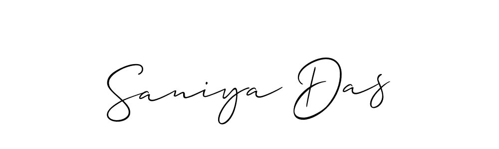 Also You can easily find your signature by using the search form. We will create Saniya Das name handwritten signature images for you free of cost using Allison_Script sign style. Saniya Das signature style 2 images and pictures png