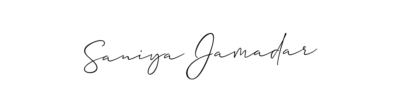 Also we have Saniya Jamadar name is the best signature style. Create professional handwritten signature collection using Allison_Script autograph style. Saniya Jamadar signature style 2 images and pictures png