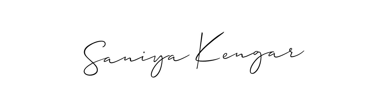 Create a beautiful signature design for name Saniya Kengar. With this signature (Allison_Script) fonts, you can make a handwritten signature for free. Saniya Kengar signature style 2 images and pictures png