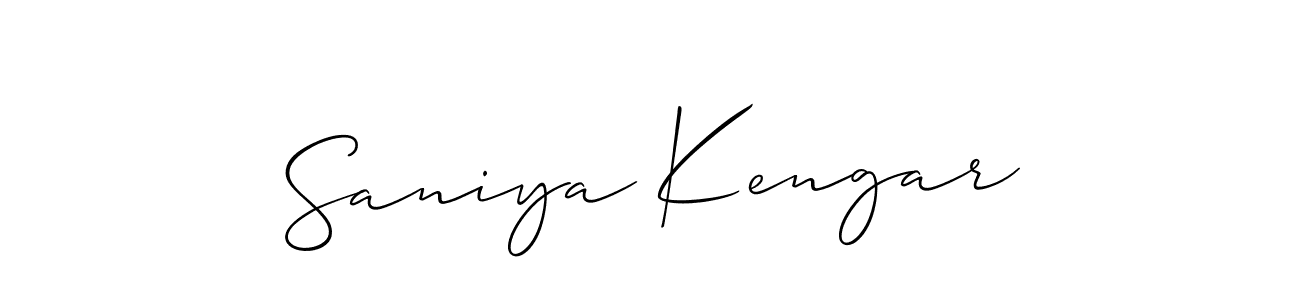 Create a beautiful signature design for name Saniya Kengar. With this signature (Allison_Script) fonts, you can make a handwritten signature for free. Saniya Kengar signature style 2 images and pictures png