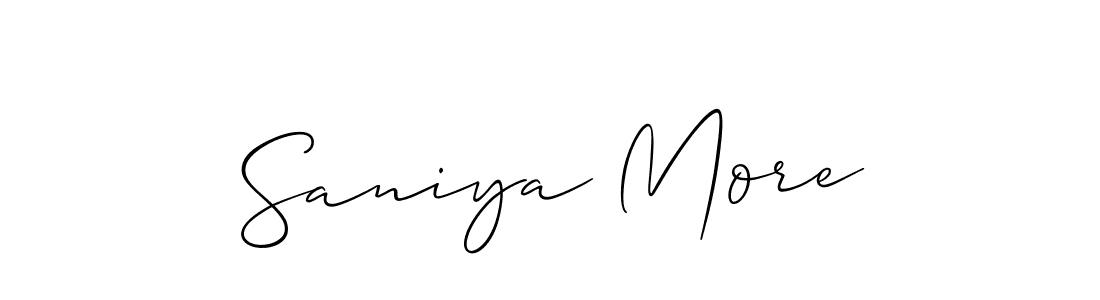 Similarly Allison_Script is the best handwritten signature design. Signature creator online .You can use it as an online autograph creator for name Saniya More. Saniya More signature style 2 images and pictures png